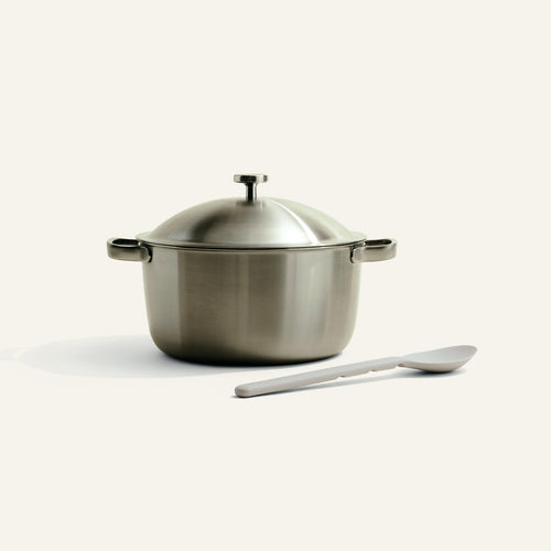 titanium pot on white background